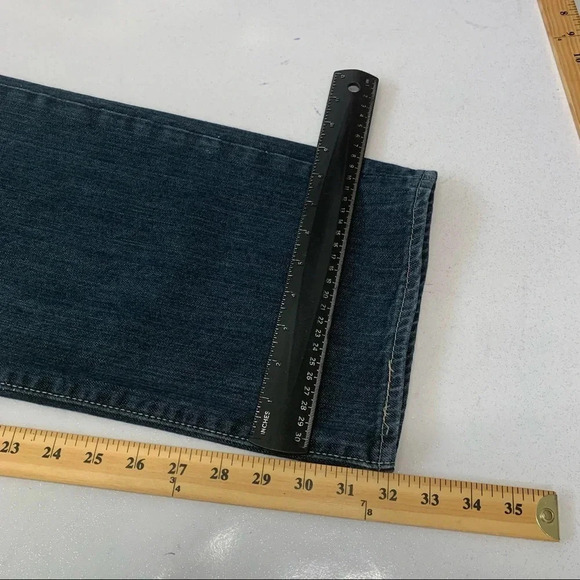 Levis 501 Mens Jeans Size 42X32 Straight Leg Blue Dark Wash Cotton Casual - Picture 9 of 9